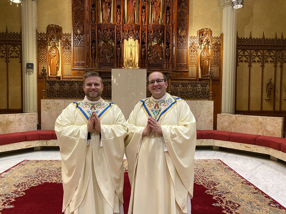DIOCESEofCLE's tweet photo. Congratulations to the newest priests for the diocese. May God bless Fr. Joe and Fr. Josh in their ministry. #CLEOrdination. https://t.co/mxIbrGoxZD