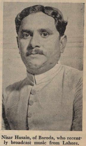 35. Ustad Nissar Hussain Khan 1937, '39. Master vocalist of the Rampur-Seheswan gharana, ustad of Ut Ghulam Mustafa Khan, Ut Rashid Khan and others. His tarana-gayeki is unmatched.