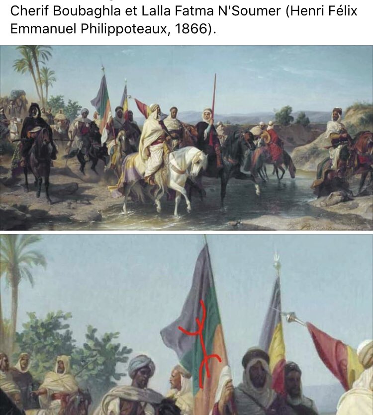 On peut voir les couleurs du drapeau déjà en 1866, sur un tableau qui représente la bataille du haut Sebaou en Kabylie. Je voulais savoir si c’était cette peinture qui l’a inspiré