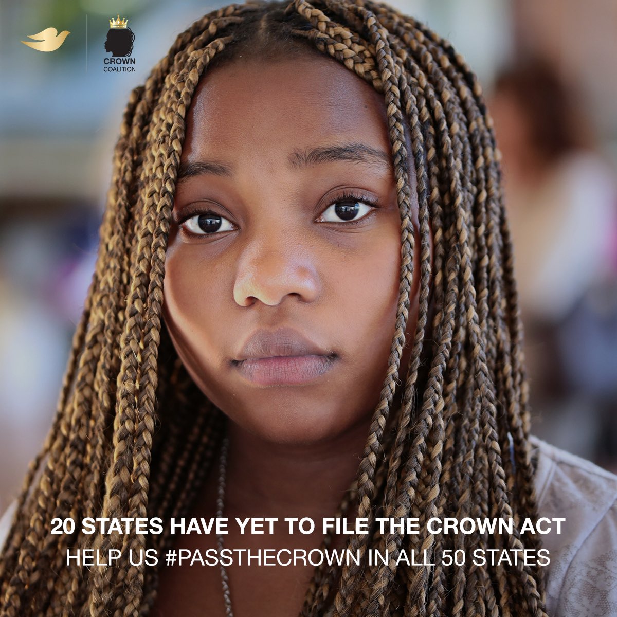 thecrownact's tweet photo. Join the movement — let's end race-based #hairdiscrimination in ALL 50 states! Start today by writing to your state legislators. All resources linked in our bio. Remember to LIKE, RETWEET, and SAVE. Our future generation deserves better!

#TheCROWNAct #PassTheCROWN https://t.co/TbCvBMMmoo
