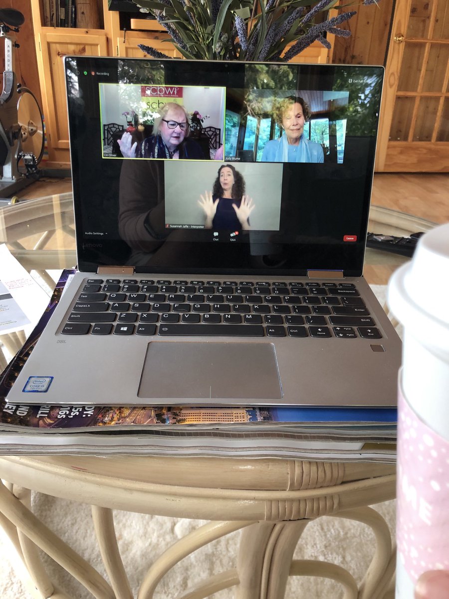 ejStabenow's tweet photo. Best morning coffee with an interview between Judy Blume and Lin Oliver! #SCBWISummerSpec #JudyBlume #LinOliver https://t.co/SJlZx1PmNL