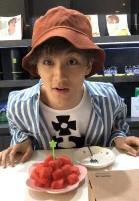 watermelon mark: -happy and pure -watermelon!!!-cute munching photos-how does he get that excited just from watermelon