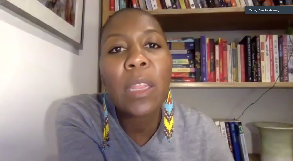 ekemma's tweet photo. "Racial justice is wholistic justice" - @Sisonkemsimang at #AtlanticFellows #VirtualWelcome https://t.co/fjX05cpviX