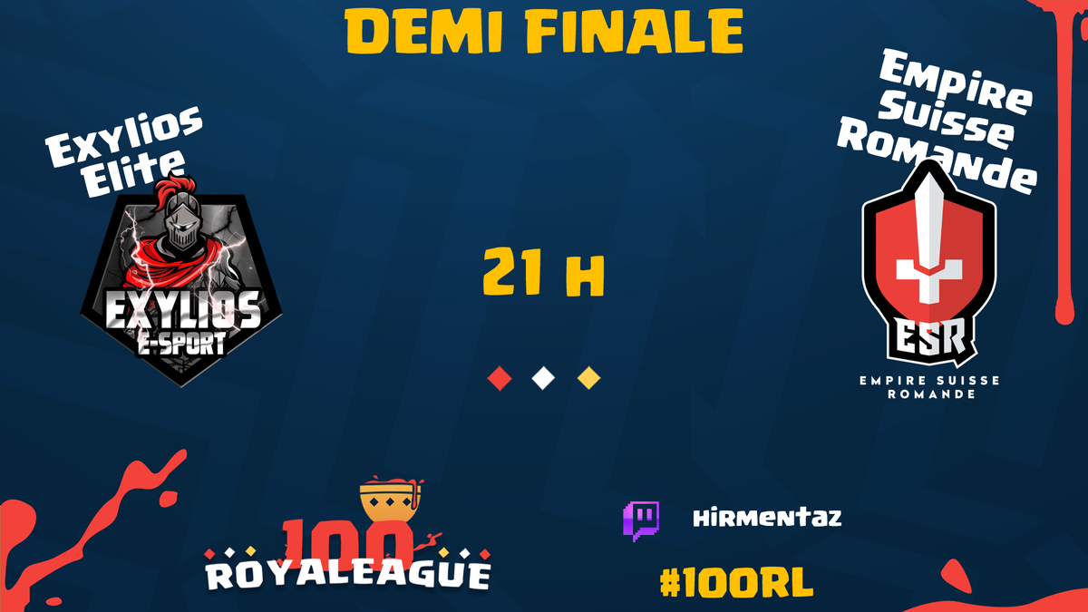 SangRoyaleCR's tweet photo. [#100RL]

QUI REJOINDRA PSYCHO EN FINALE ?

Réponse ce soir dès 21h chez @HirmentaZz pour suivre @exylioseSport contre @ESR_eSport !

➡️https://t.co/qsl71WirGo https://t.co/SrAn46iQKi