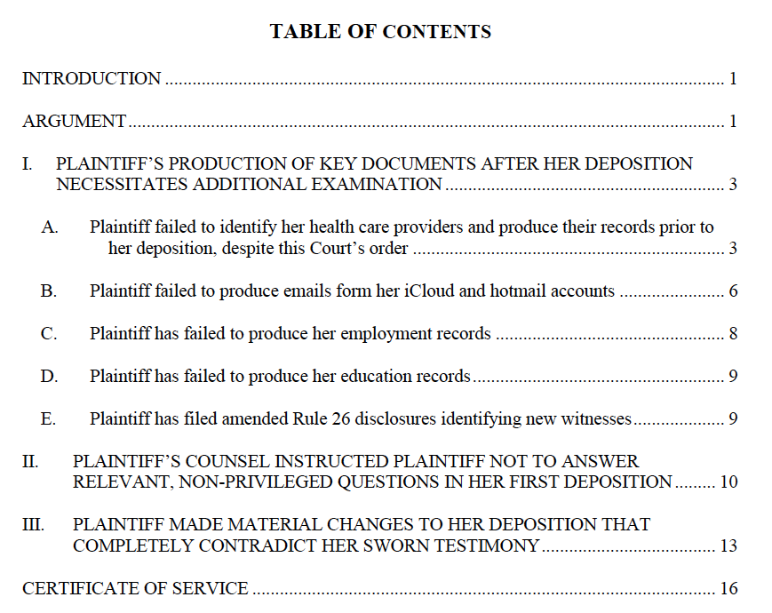 Pg 2241 -  #GhislaineMaxwell requests for Virginia Giuffre deposition to be reopened for the following: