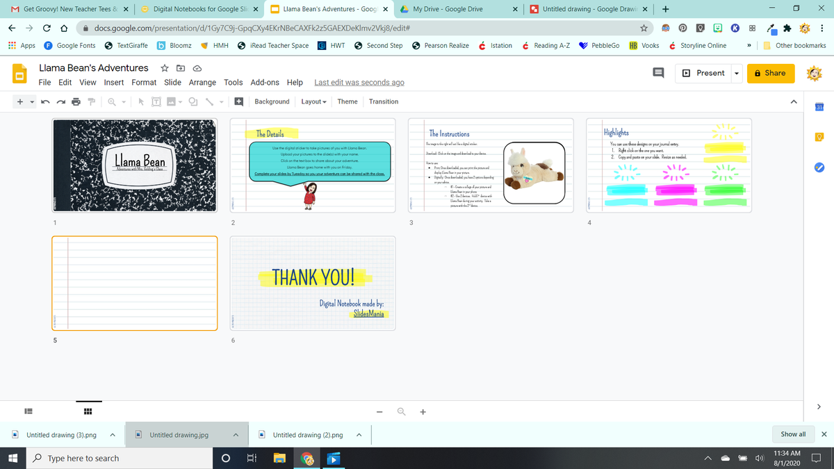Just like that, Llama Bean has a digital adventure journal for the year thanks to @SlidesManiaSM! @GoogleForEdu  #GoogleSlides #distancelearning #makingitwork
