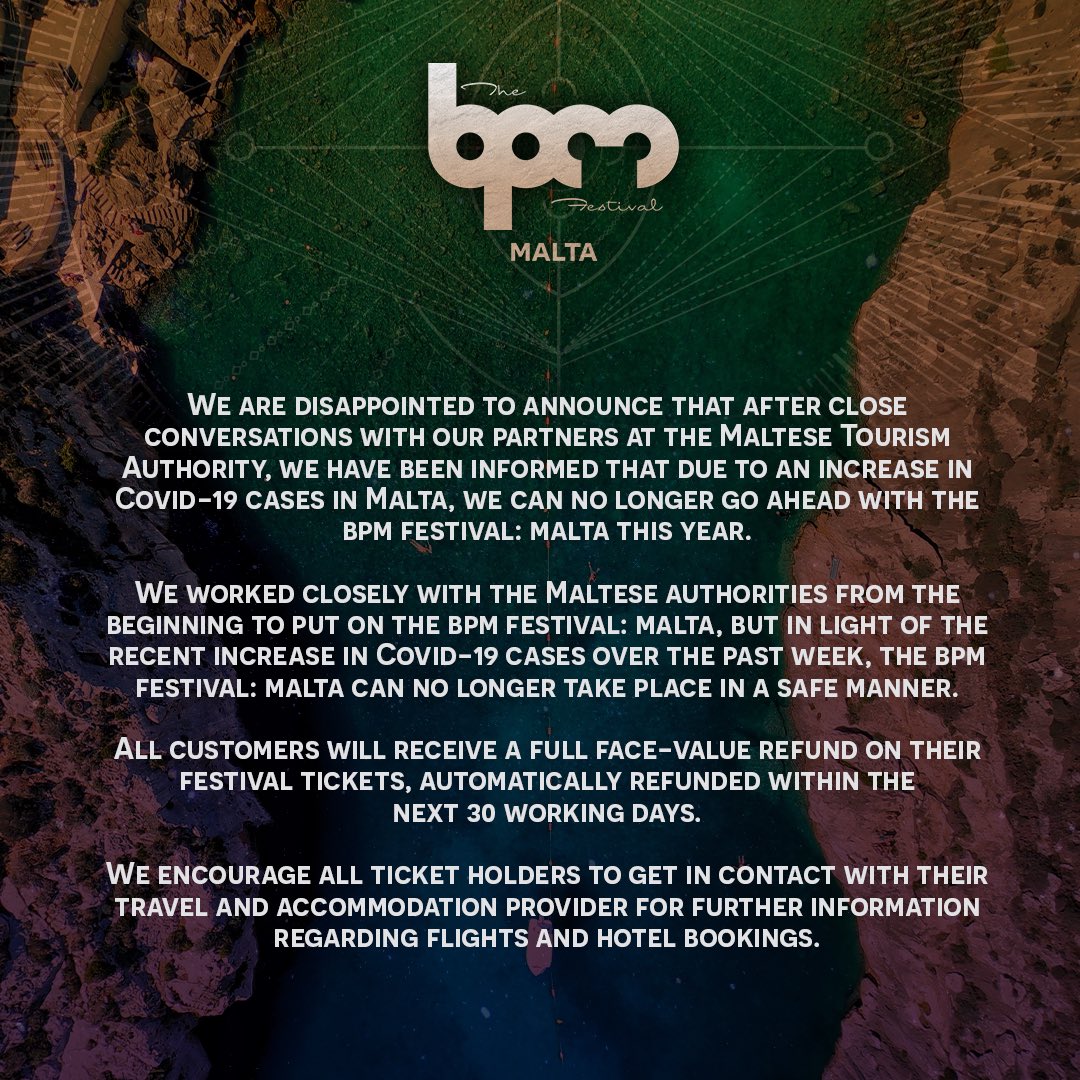 FSTIV_Official's tweet photo. A DESEMPACAR...

Se confirma que siempre no será posible realizar el The BPM Festival Malta 2020. https://t.co/wy6bienmk9
