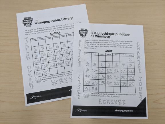 wpglibrary's tweet photo. The August summer reading calendar in now available to download in English and French from the TD Summer Reading Club Info Guide!
https://t.co/0QyVZRhr8J
#TDSummerReadingClub #ClubdeLectureTD https://t.co/LIPyv85mgz