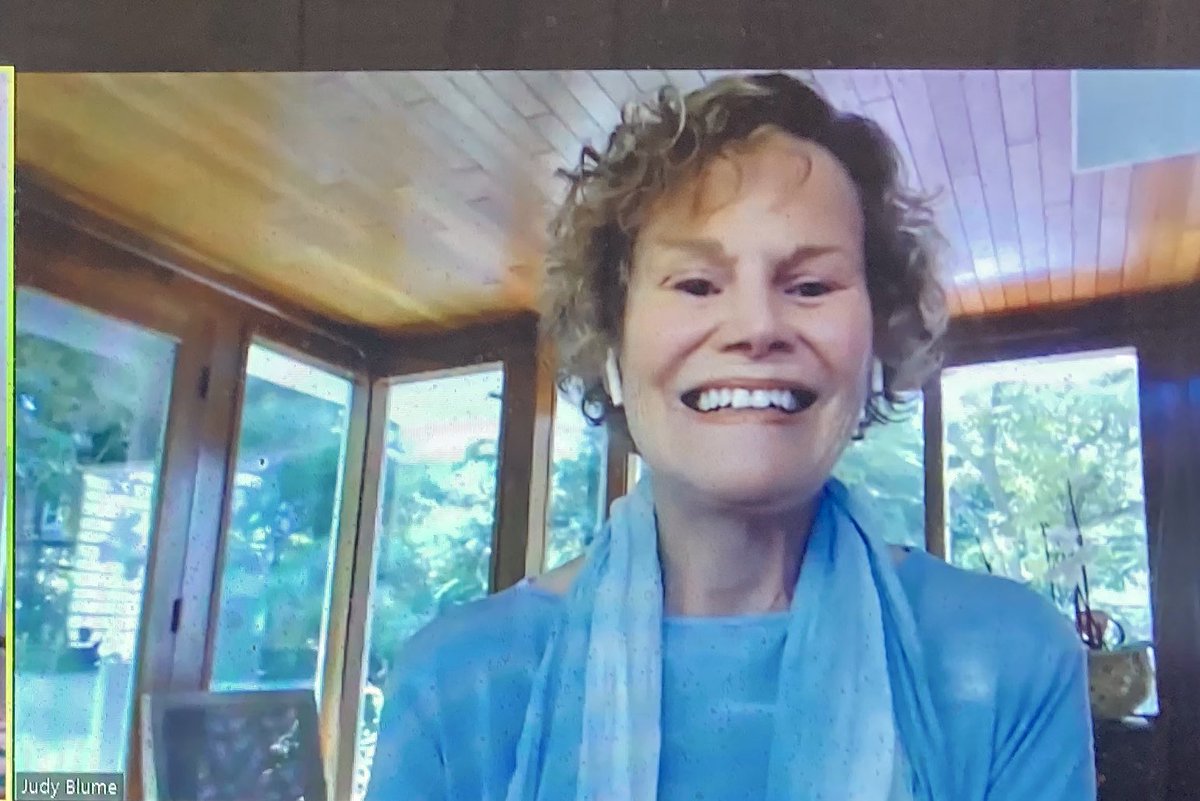 Judy Blume: “Be fearless, honest, &amp; brave in your writing.”; “Go deeper into the characters”; “Get rid of the critic &amp; censor on your shoulder.”;”1st draft is cutting the jigsaw pieces, 2nd draft is assembling/coloring.”; “Determination is as important as talent”#SCBWISummerSpec