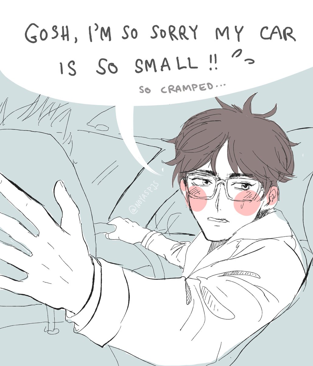 Akaashi was so embarrassed that he couldn't rent a bigger car for their first road trip, but bokuto didn't ...mind...at...all...?️ ? 
#bokuakaweek #BokuAkaWeek2020 #bkak #haikyuu 