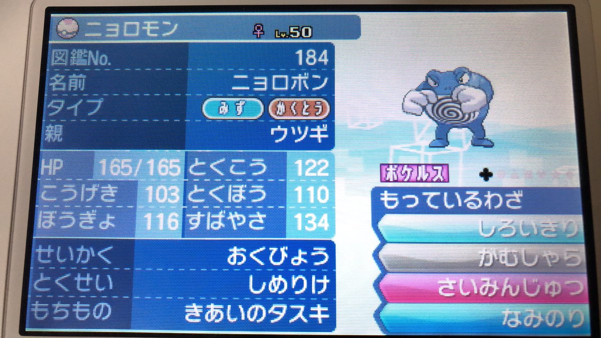 ニョロボン 育成 襷ニョロボン Cs振り おくびょう タスキで耐えて催眠術 がむしゃら なみのりで倒す型 T Co Nmyjo60qcs Twitter