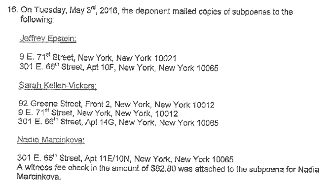 On page 2297, in an Affidavit from someone trying to serve subpoenas, addresses are listed. What do all three people have in common?