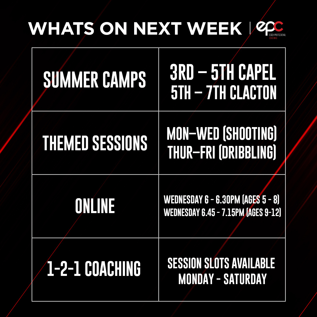 EPC_Coaching's tweet photo. WHAT'S COMING UP NEXT WEEK ⚽ 👀
#Sports #Coaching #FootballCamp #MultiSportCamp #Encourage #Develop #Inspire #FUN #HolidayCamp #SchoolsOut https://t.co/MqO6B1Q05w