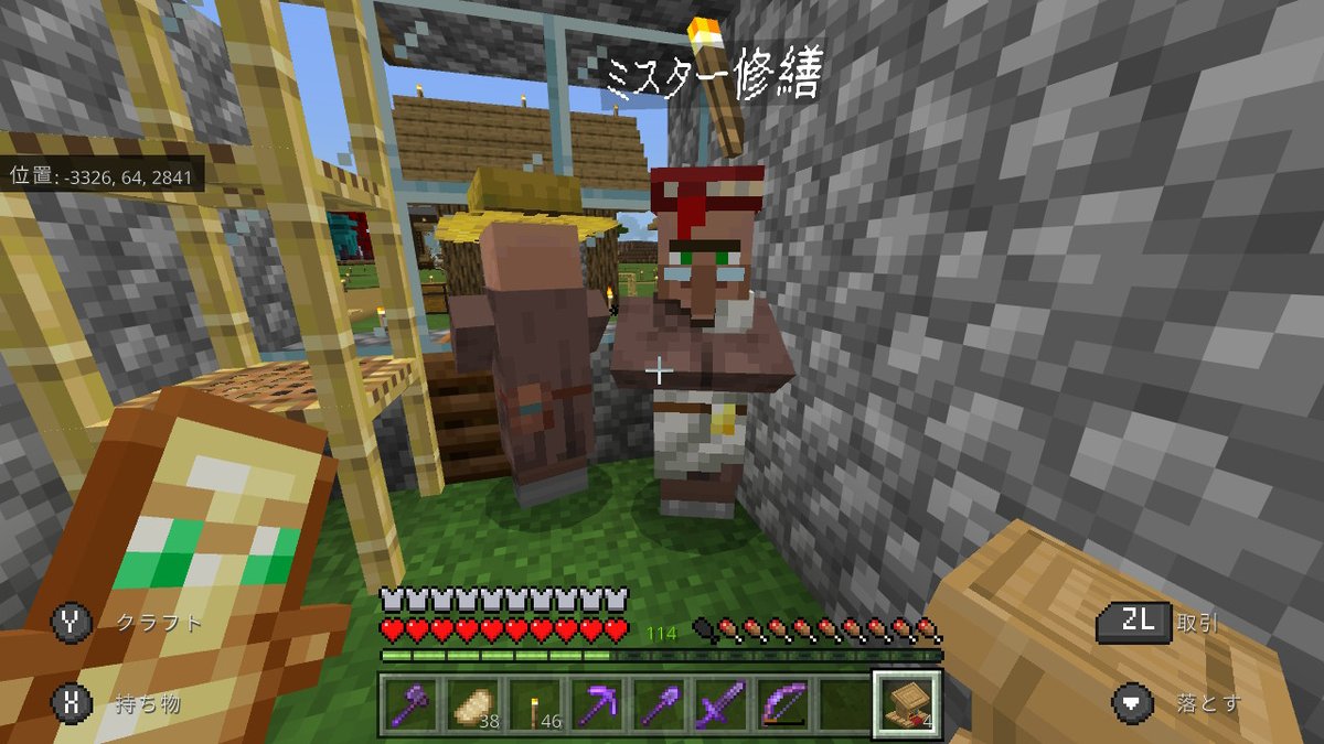 Eichin Switch On Twitter Minecraft マイクラ マインクラフト Nintendoswitch ネザライトのレア度が高いままなので ちょうど出た村人ゾンビを司書に リセマラ狙うも職業ブロックと ベッドの紐付けにかなり苦労した あれ 一度の取引量が増大してない Www