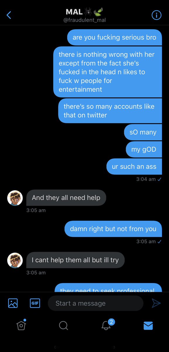 we were talking about how he was defending a g0re account that randomly came and commented under my moots post out of absolutely no where and he was defending them