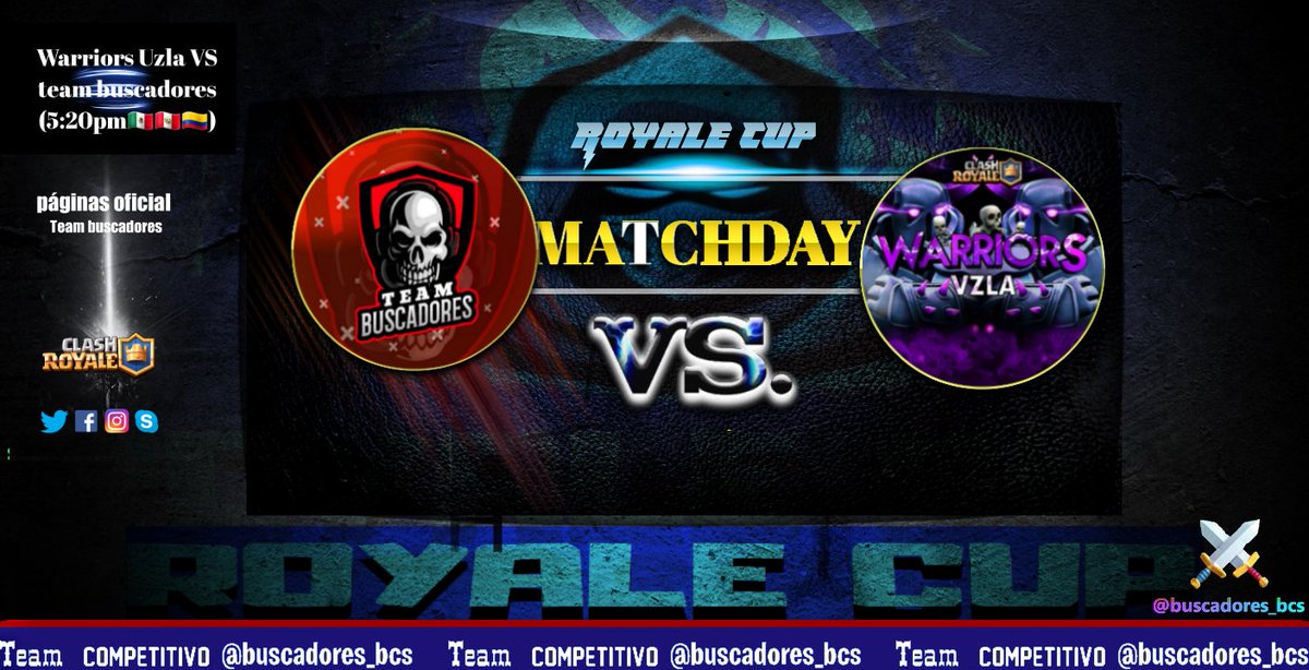 #CR MATCHDAY

Hoy jugamos un partido contra un difícil rival, mucha suerte para ellos y para nuestros jugadores. 👏🏼

🏆 @bayron_toloza
🆚 <a href="/TheWarriorVzla/">The Warrior Vzla</a>
⏰ 5:20 PM 🇲🇽

<a href="/Team_buscadores/">TEAM BUSCADORES | BCS</a> 
CEO <a href="/K_blan75414613/">BCS | K-blan</a>