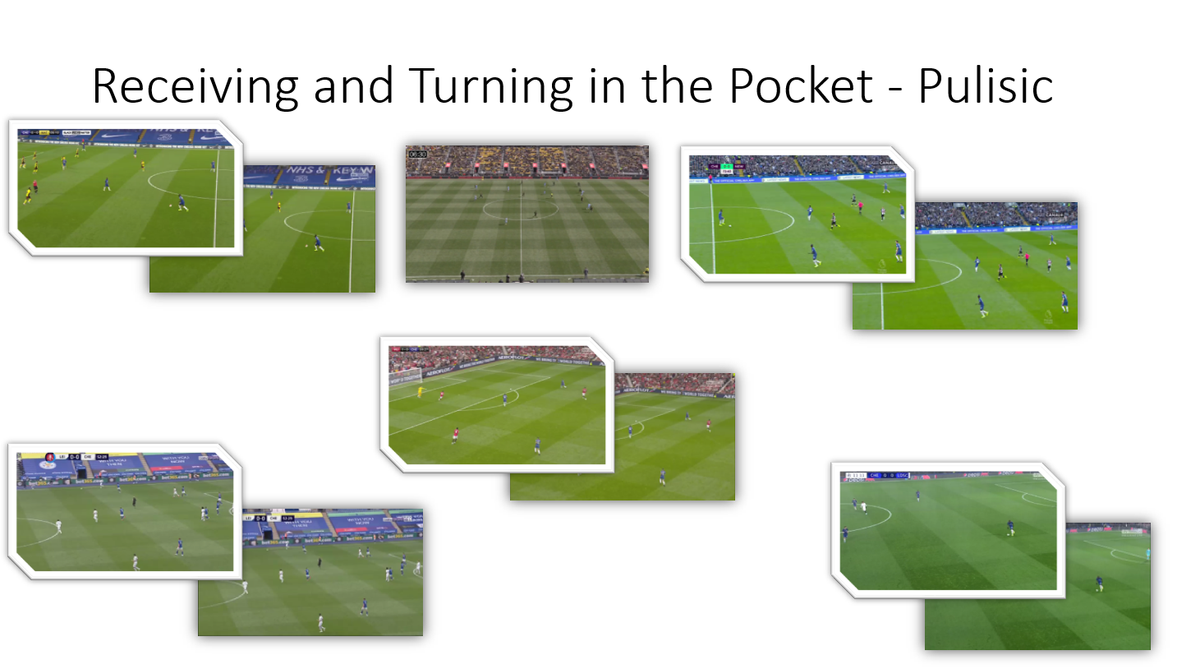 Slide from @CrewSCAcademy zoom meeting with wingers and forwards from Tuesday - referencing how often @cpulisic_10  turns and dribbles when receiving between lines.  Then he rolls out 4 days later in the #FACupFinal and does exactly that.  Proof right before your eyes!