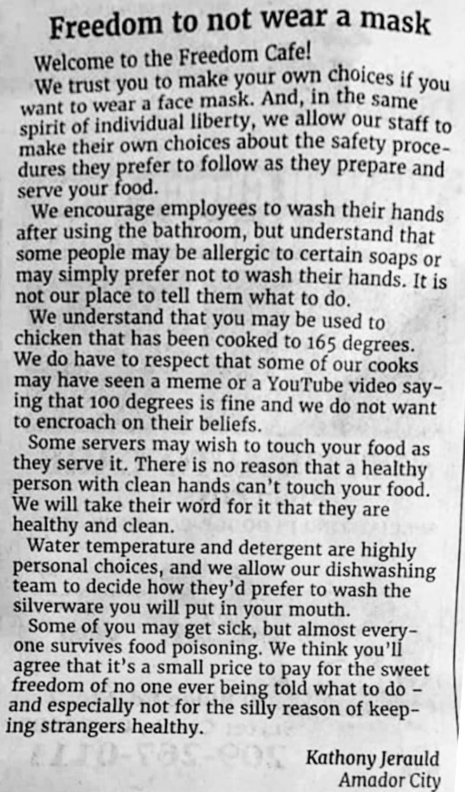 Freedom to not wear a mask! #b0108 #Covidioten #COVIDIOTS