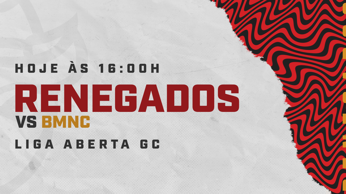 Renegadosgg's tweet photo. DIA DE GADO NOVAMENTE!
Hoje enfrentaremos o time da #BMNC pelos playoffs da Liga Aberta da GC. Iremos jogar com complete, pois nosso player Beittum não poderá jogar.
#DiaDeGado https://t.co/teorI5ekvp