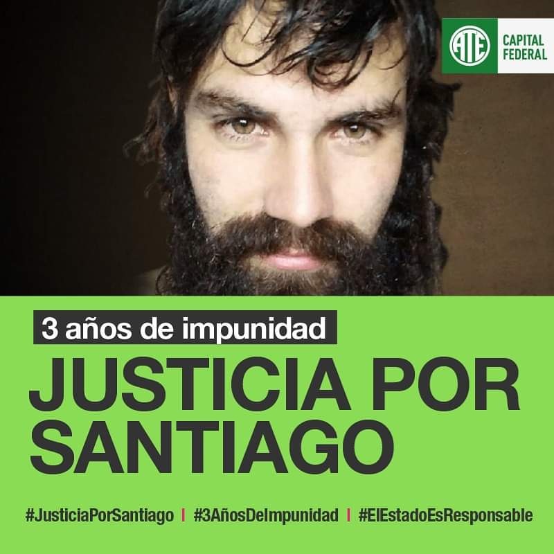 jiatesedronar's tweet photo. 🚨Justicia por Santiago🗣️
Hoy se cumplen 3 años de impunidad, Mauricio Macri y Patricia Bullrich son responsables.
#JusticiaPorSantiago 
#3AñosDeImpunidad 
#ElEstadoEsResponsable https://t.co/q48W1LqgdF