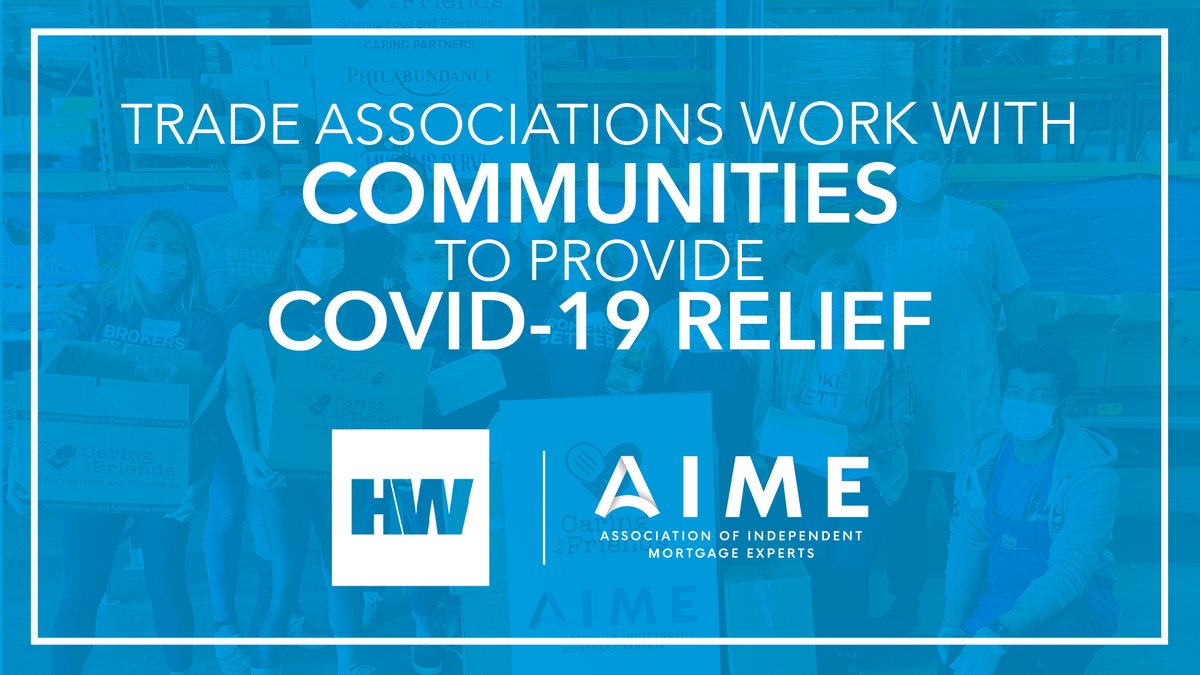 AIMEnational's tweet photo. The #AIMEteam gives back! https://t.co/xzMHW1wWzY
Thank you, @HousingWire, for including us in the group of trade associations that have given back to their local communities during #COVID19. Did you lend a helping hand during the pandemic? Share with us! https://t.co/seXs17iKmd