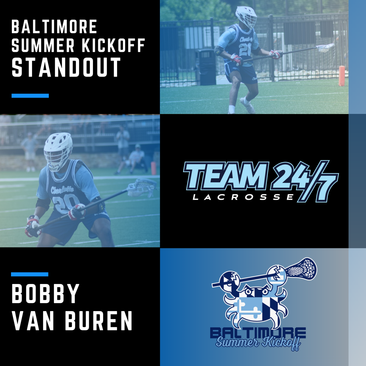 Team91CLT's tweet photo. Ahead of their opening games at this weekend's Crab Feast, we want to congratulate Team 24/7 2021 Defenseman Bobby Van Buren on being named a Baltimore Summer Kickoff STANDOUT for the Class of 2021!
#BSK #StandoutPerformance #CharlotteLacrosse https://t.co/fYnWzxLdrr