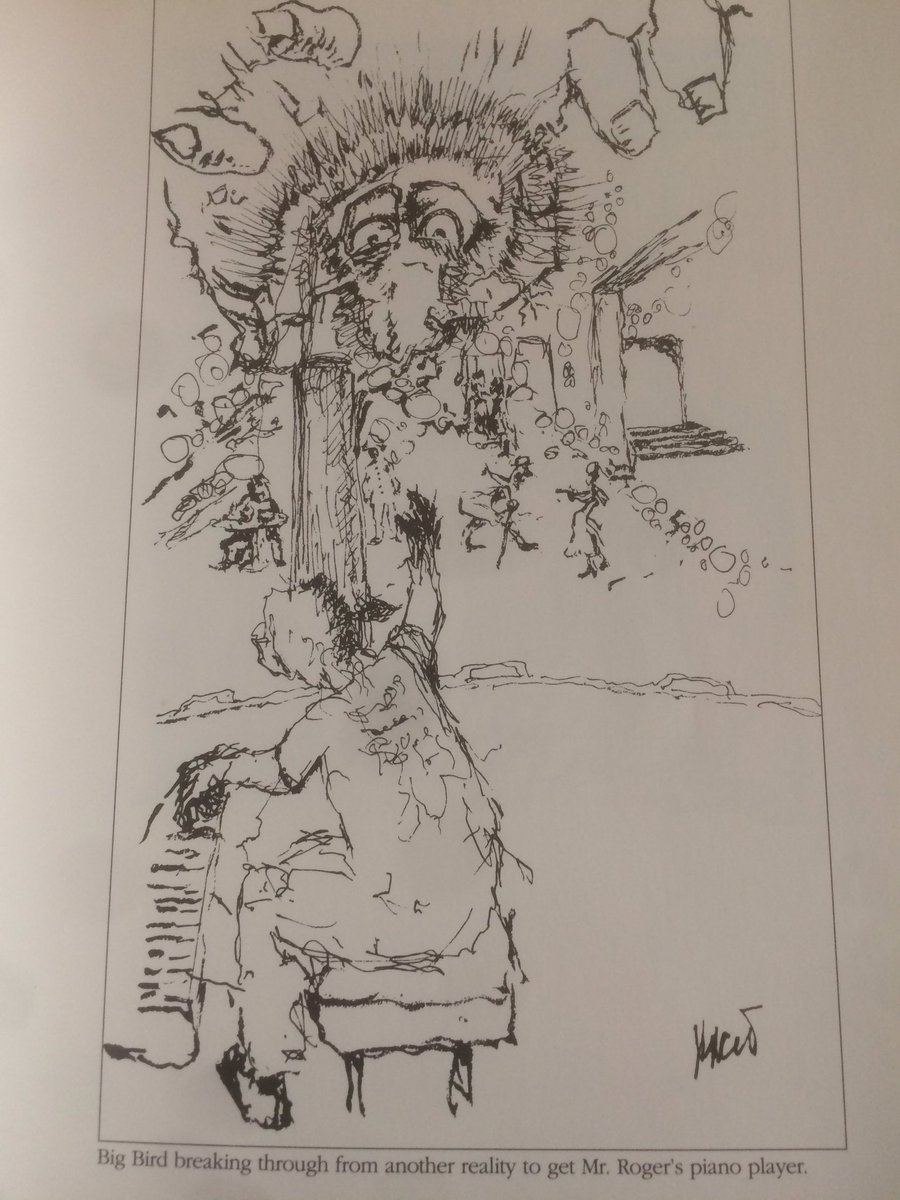 BuzzPoole's tweet photo. Happy Birthday, #JerryGarcia. No shortage of music to listen to, so here is some of his visual art, which speaks his creative worldview — strange, unexpected, beautiful, mystical, and, most importantly, funny. This is “Big Bird breaking through from another reality . . .” https://t.co/ppXXJBOkZP
