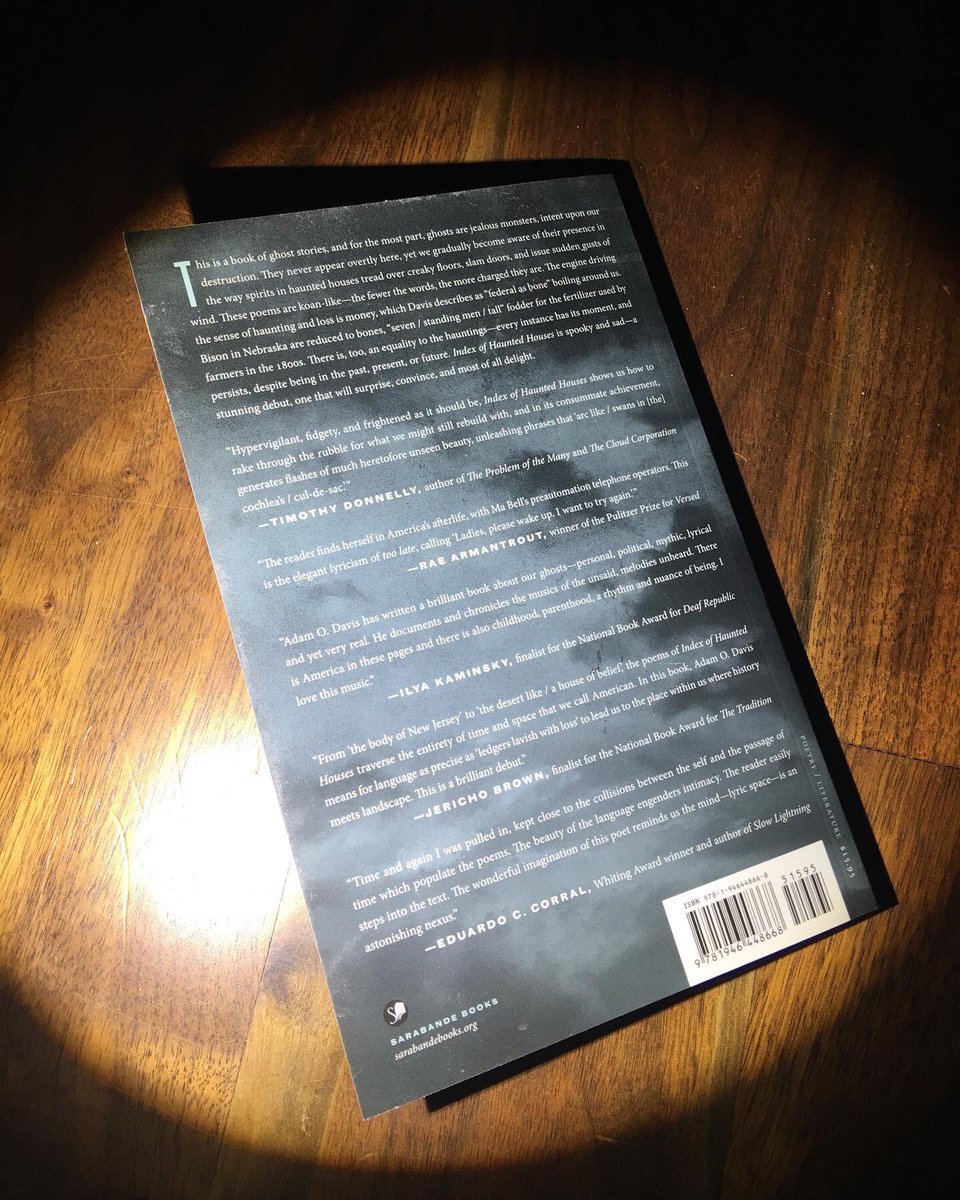 cubist_octopus's tweet photo. Index of Haunted Houses arrives on Sept. 1! During such an uncertain year, this is a serious gift &amp; I’m thankful for @sarabandebooks &amp; the dream team of @TBFXDonnelly, @jerichobrown, @ilya_poet, Rae Armantrout, &amp; @EduardoCCorral for supporting the book with their generous words. https://t.co/d8EbN4eSN8