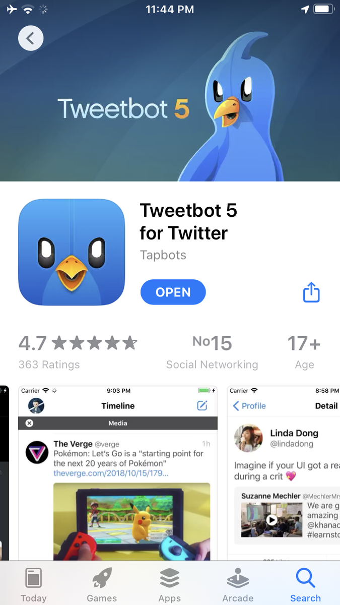 IdeviceSlash's tweet photo. Finall bought it. @tapbots #tweetbot5 https://t.co/MpLBqItaHY