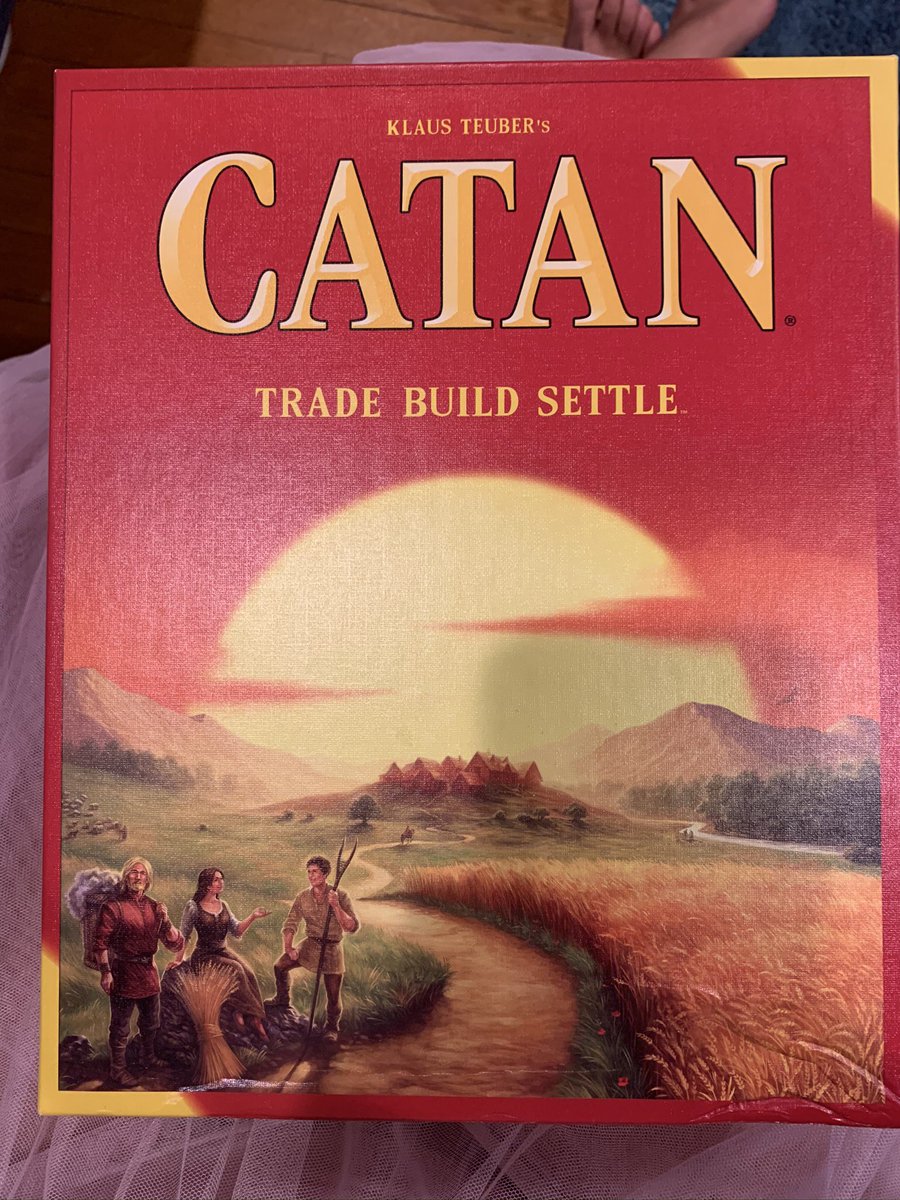 SETTLERS OF CATAN: I have to relearn the rules every single time we play but I am finally at a point where I can occasionally win. 3.5/5 a very nice game