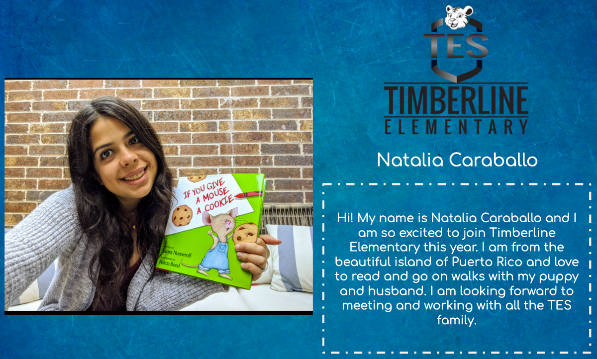TimberlineNews's tweet photo. Welcome to Timberline @TesCaraballo!! Natalie is joining our First Grade team as a bilingual teacher and we couldn't be more excited! #TESleads #TigerPride #StrongerTogether https://t.co/vyqPU30tBK