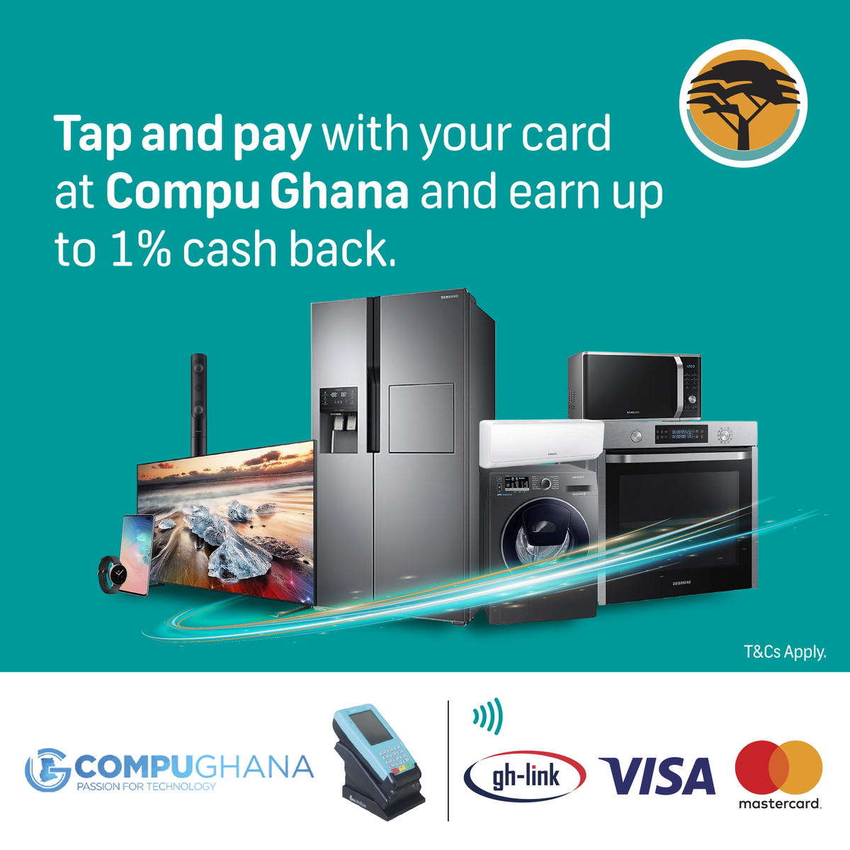 firstnatbankgh's tweet photo. Check out Compu Ghana's newly opened shop at East Legon for the best deals on computers, phones, appliances and much more.
Get up to 1% cash back on your spend when you pay with the First National Bank Gold or Platinum Visa card.
#Swipe4Rewards
#Moretwogether
#Howcanwehelpyou https://t.co/LC14uzHLue