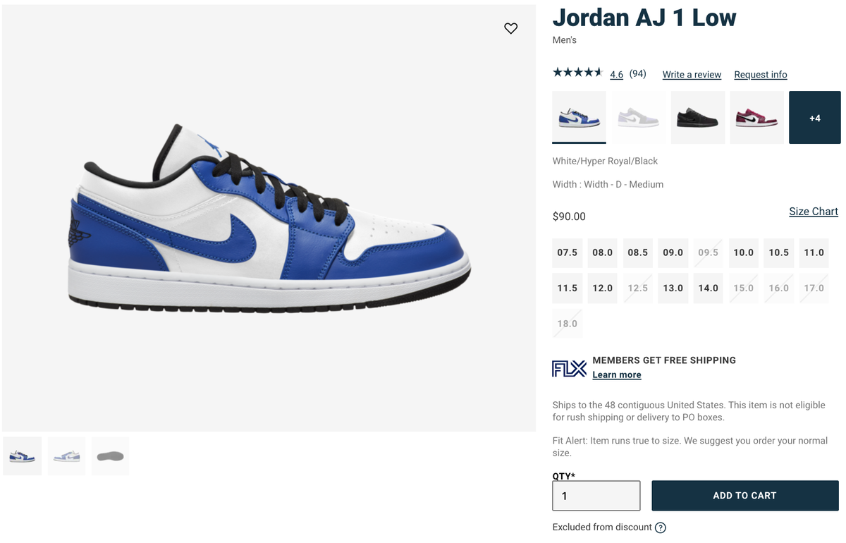 jordan 1 low eastbay