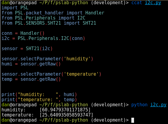 In a matter of a 30 minute pairing session, we could read out temperatur and humidity measurements through <a href="/pslabio/">Pocket Science Lab</a>. :)

This is the Python library. The next step is to plug that into the desktop app. Woop woop! \o/