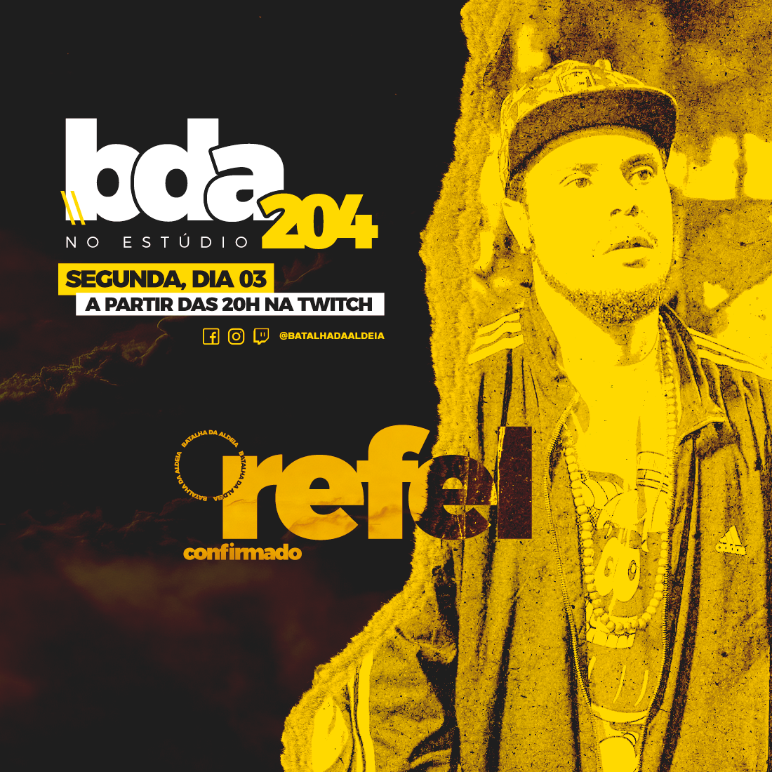 batalhadaldeia's tweet photo. REFEL NA ÁREA! 🔥
⠀
@refelmc será um dos presentes na segunda BDA no estúdio! Um dos maiores nomes que já rimaram na Aldeia, o MC quer emplacar a sua décima nona BDA no currículo!
⠀
Quem é fã desse monstro?
#bda #freesstyle #bda204 #refelnabda https://t.co/2MQZ1SZm7S