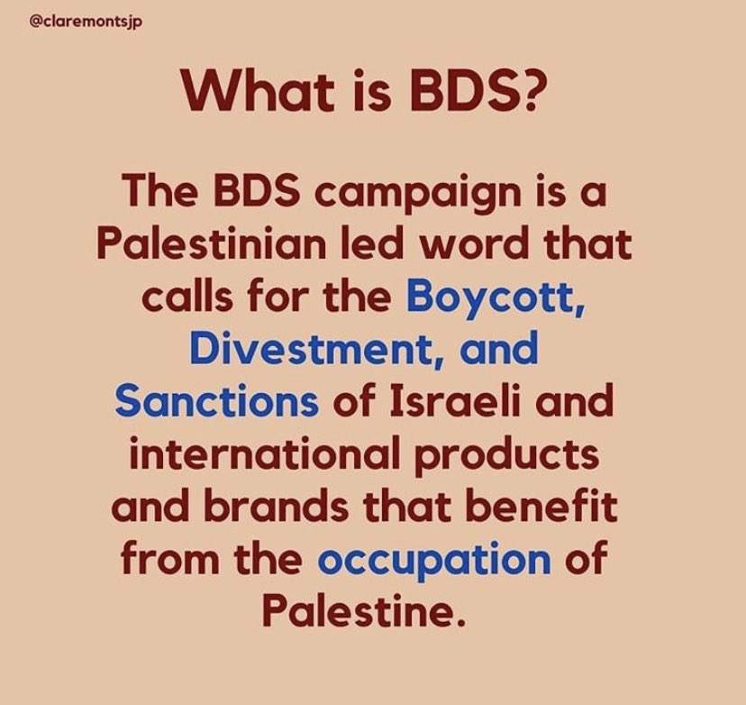 Along with divesting from these domestic institutions, we want to uplift the BDS campaign from Palestinian students to demand our colleges compile  @sjpchi 7a/