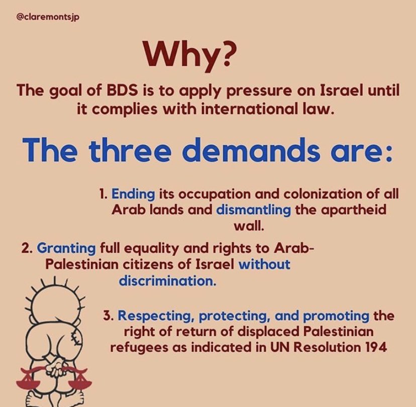 Along with divesting from these domestic institutions, we want to uplift the BDS campaign from Palestinian students to demand our colleges compile  @sjpchi 7a/