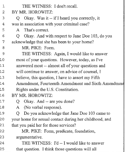 Page 2312 references Jane Doe #103 who came to  #Epstein's home for sexual contact during her childhood. How many Jane Does are there?