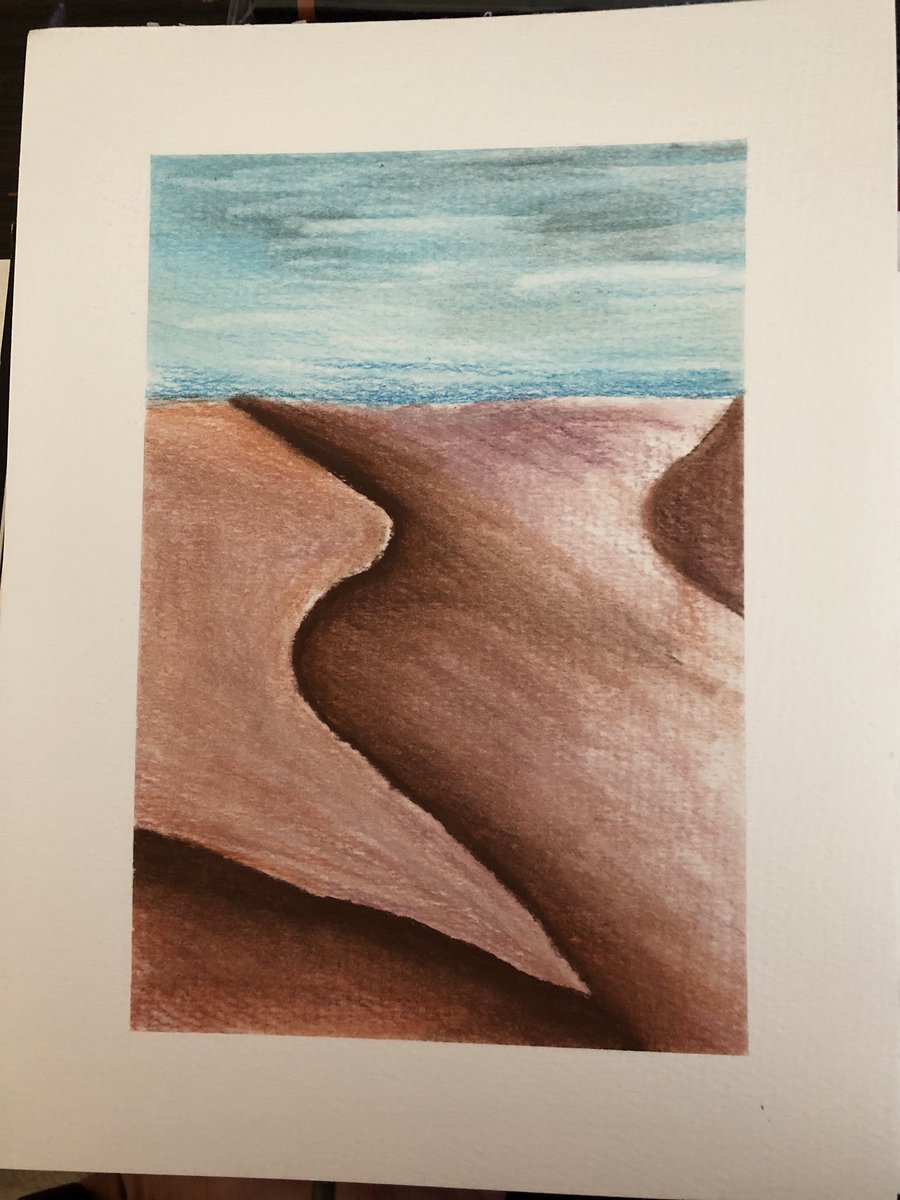 rubygeek's tweet image. Pandemic project, soft pastels, colored pencils #SketchboxAUGUST