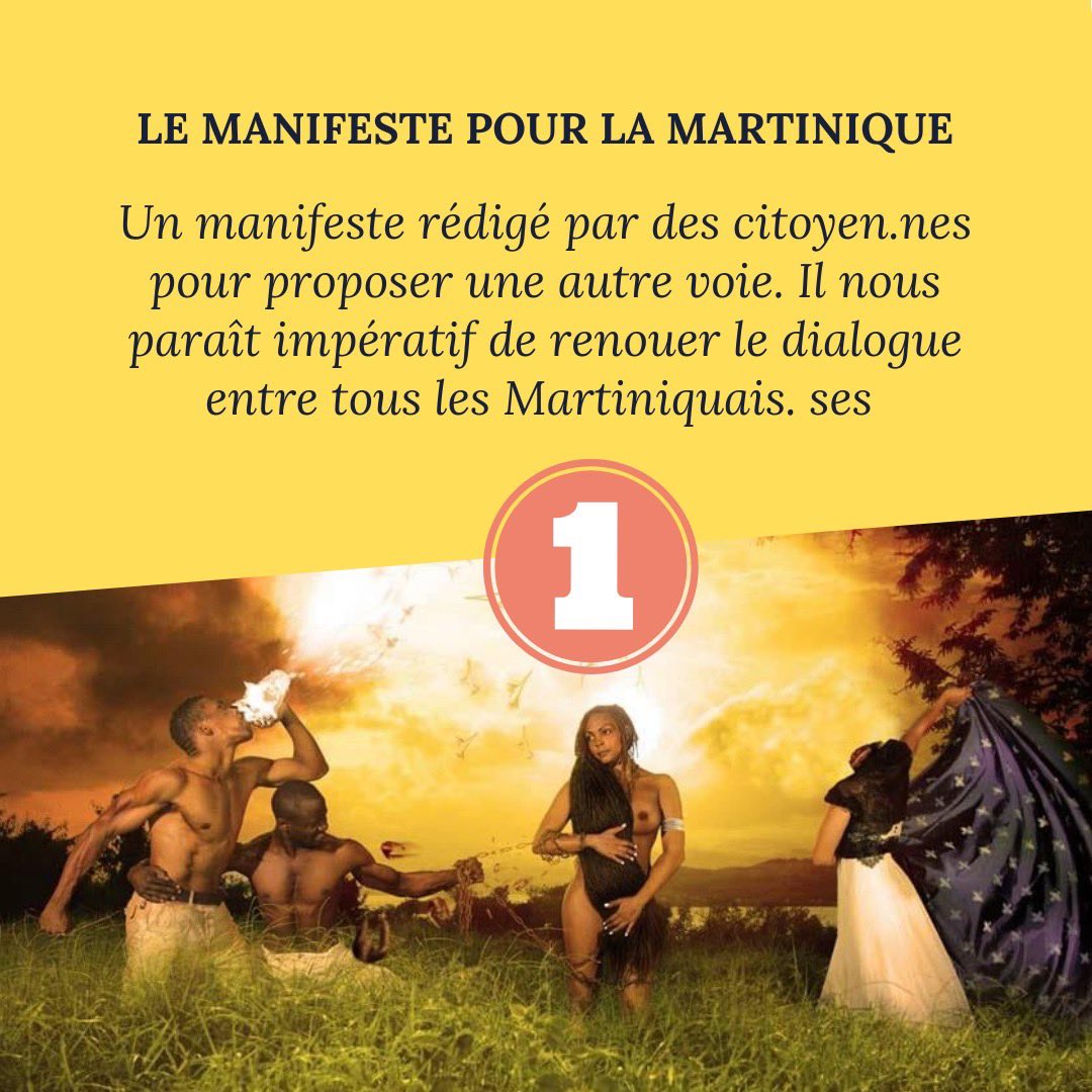 Myriam_Moise's tweet photo. LE MANIFESTE POUR LA MARTINIQUE EN 5 POINTS. 
Continuez à soutenir notre initiative citoyenne! Décoloniser, c’est déconstruire les représentations.
Signez le manifeste ici: https://t.co/HasWp3qNya ⁦@ZakaToto⁩ ⁦@audreycelestine⁩ #manifeste #Martinique #decolonial https://t.co/9qWuDoAB5E