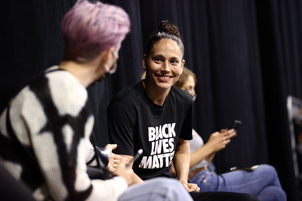 seattlestorm's tweet photo. RT if you think @S10Bird and @mPinoe should do an impromptu episode of “A Touch More” commentating on tonight’s game!!! https://t.co/8Y8G1vhANx