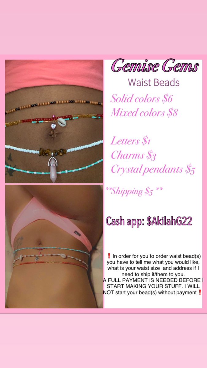 Kilah_theOne's tweet photo. Here to say I make WAISTBEADS 📿 and follow me on ig @ GemiseGems_  okay bye ✌🏾 https://t.co/4YF0RweE2b