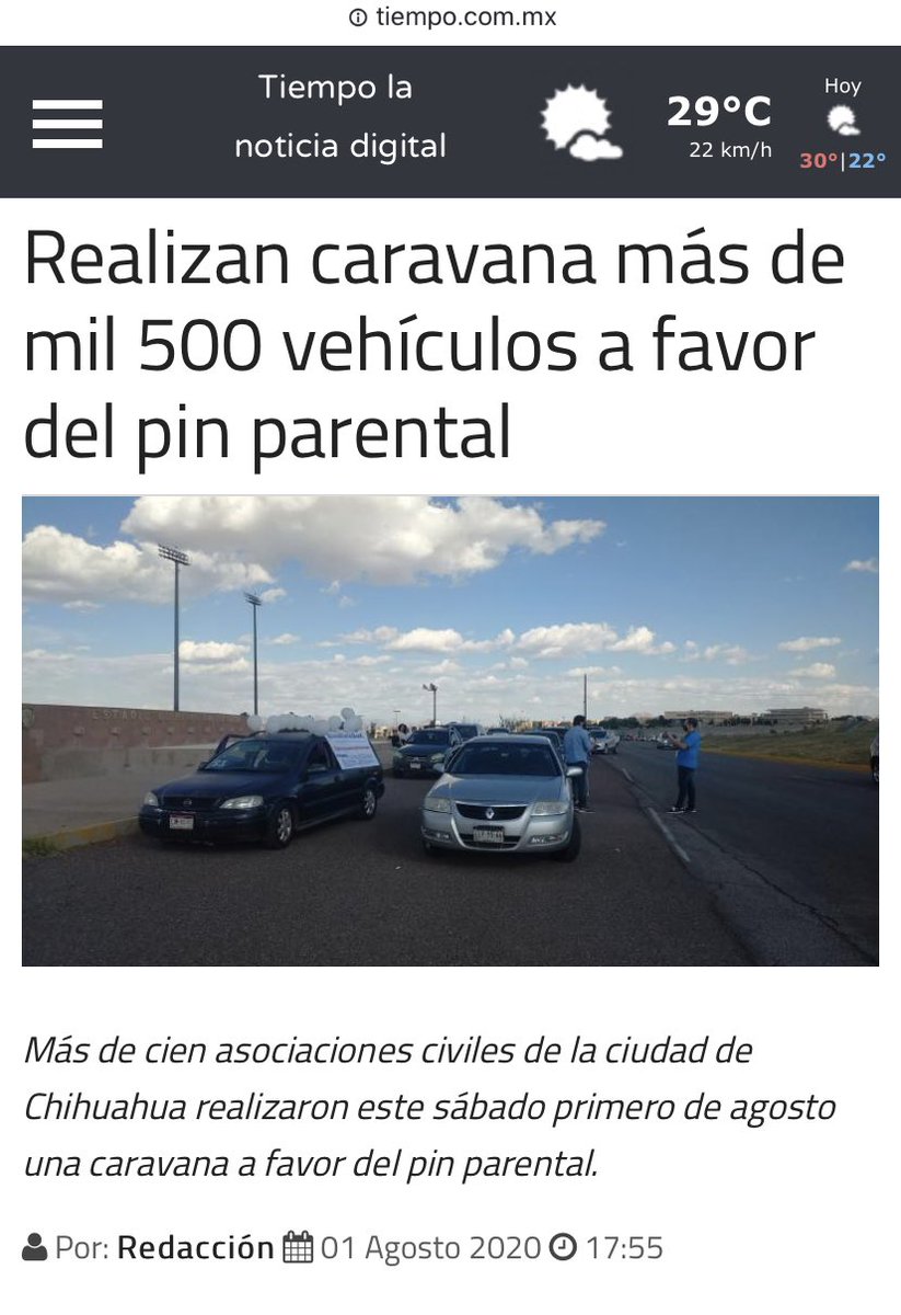 CarlosLeal's tweet photo. Más de mil 500 vehículos en caravana a favor del #PinParental en #Chihuahua. 💪🏻

Por una educación laica, científica y libre de ideologías!

#PINParentalYa 
#IniciativaPES

Cc. @MariselaSaenzMx 👏🏻👏🏻👏🏻 https://t.co/LPSIs1HOCb