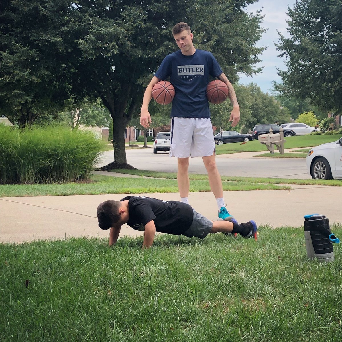 “McDermott Summer Driveway Basketball Academy”has ended. We’re  grateful to @big_sean14 for his kindness, patience &amp; dedication to coaching T all summer. He’s a gracious &amp; humble young man who continues to be a role model. We will miss you but cannot wait to see what’s next! 🏀
