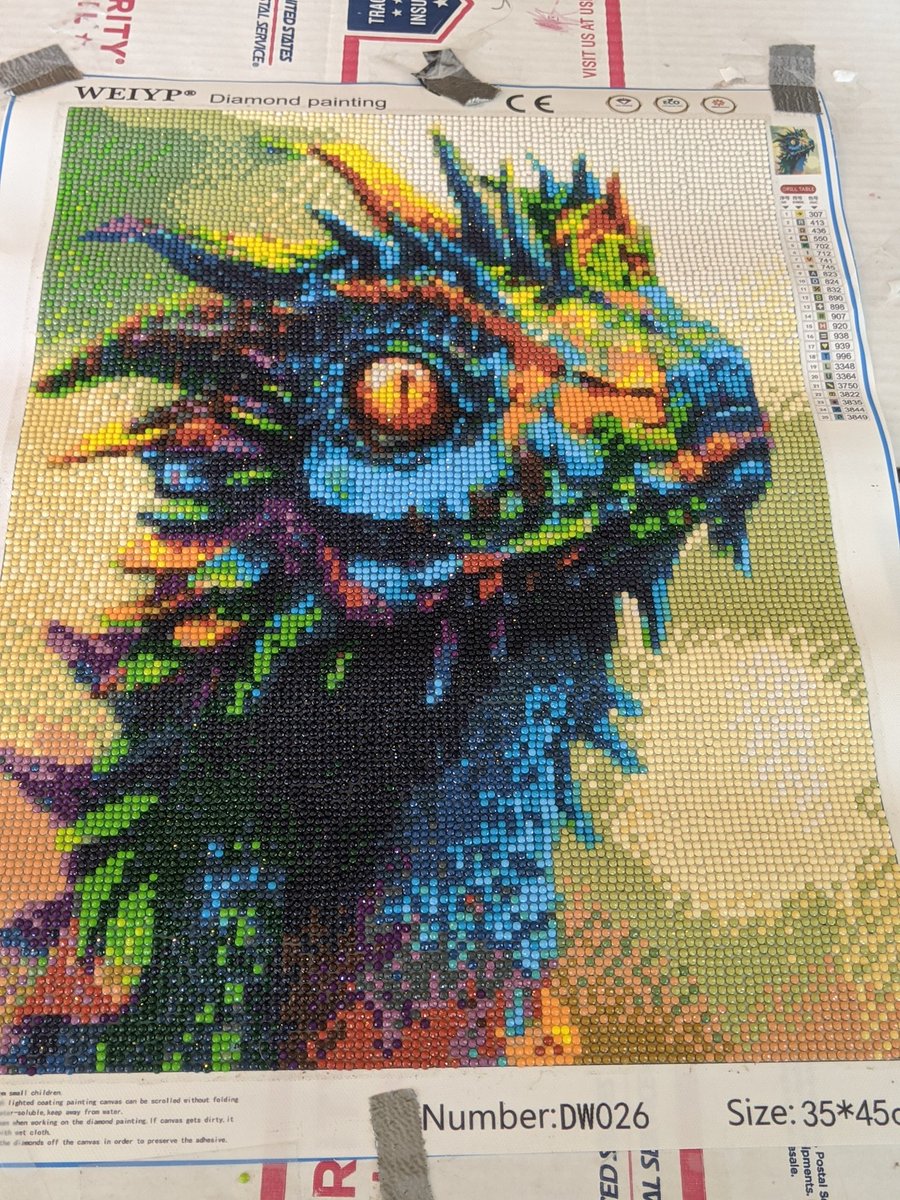 moolecular's tweet photo. Done!
Many hours of frustration, sadness, stress, anger and #anxiety have been poured into this project &amp; the end result was relaxation, meditation and something beautiful for my wall. It also makes me think of my Grammie Pedersen, who did amazing cross stitch.
 #diamonddot https://t.co/npmsWZIvbp