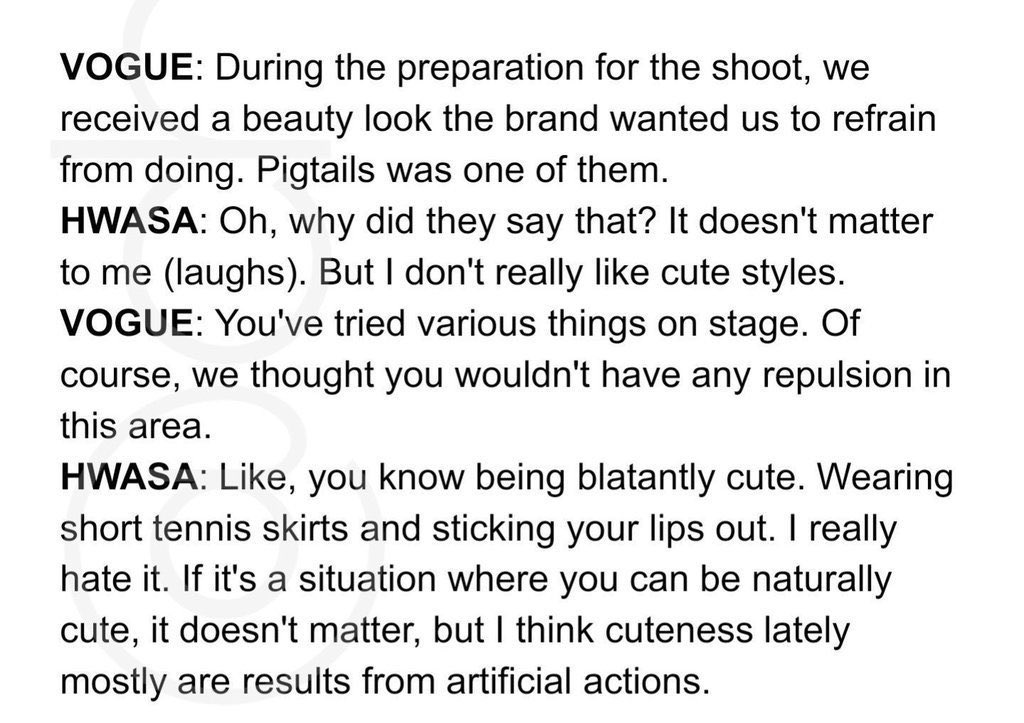 10. “Hwasa is misogynistic.”No, all she did was say that she doesn’t like forced cute concepts & I think we can all agree that women shouldn’t be forced to act cute.