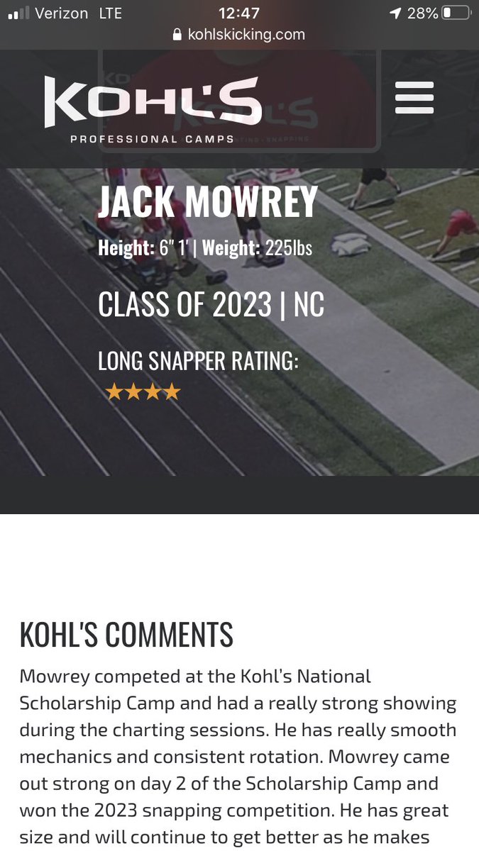 JackMowrey1's tweet image. Blessed to announce that I have received my 4th🌟 with @KohlsSnapping thank you again @Coach_Casper for a great National Scholarship Camp.
@CMontgomeryLS @AKHS_Football @KohlsKicking #AGTG 
James 1:17 Every good gift and every perfect gift is from above.