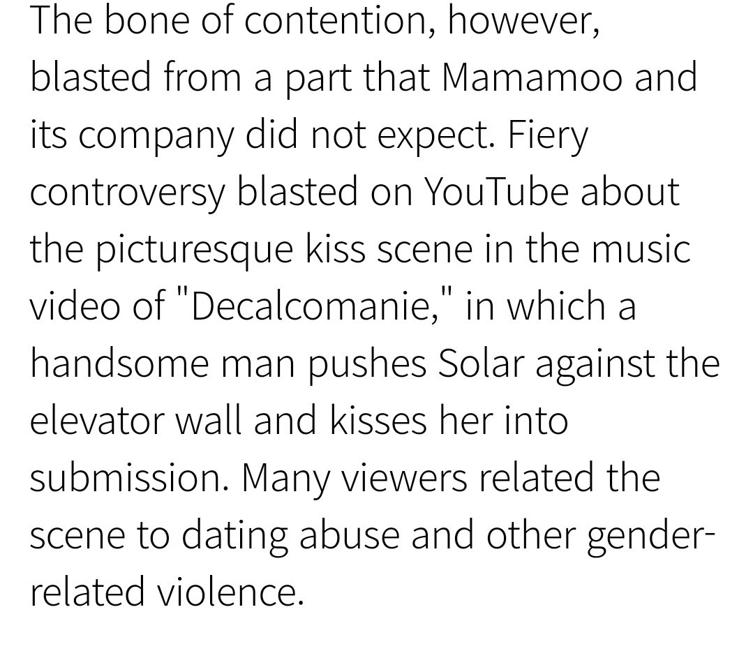 15. “Solar wrote a rape storyline/promoted rape culture in the Décalcomanie MV and said she liked it.”She didn’t write the storyline and they never meant to promote anything. After they realised that it could be taken the wrong way, the scene got deleted.