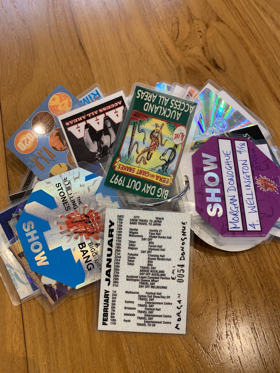 The show was mind blowing. Amazing production. Only downside was the venue, Logan Campbell Centere. Here’s the backstage pass from the show and the tour run on the back.