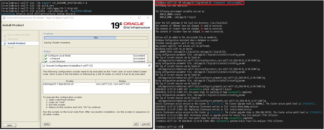 yvrk1973's tweet image. Oracle 19c (19.6) - Zero-Downtime Oracle GI Patching (ZDOGIP) Feature.
Thanks to GI & RAC Team @KnownAsMarkus @RACMasterPM
Please refer for more details:
Zero-Downtime Oracle GI Patching (Doc ID 2635015.1)
@oracleace @Oracle @OracleDatabase @OracleExadata @Infrastructure